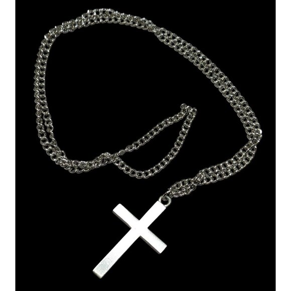 Modern Religious Cross Pendant Stainless Steel Necklace - Picture 1 of 4